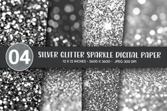 Silver Glitter Sparkle Digital Paper Product Image 1