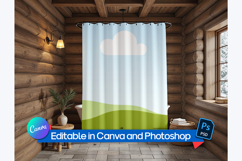 Rustic Cabin Shower Curtain Mockup Product Image 2