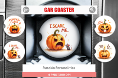 Pumpkin Personalities Car Coaster Product Image 1