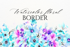 Watercolor Floral Border PNG Product Image 1