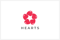 Hearts Flower Vector Logo Design Template Product Image 1