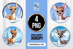 Adorable Baby Deer Winter Clipart Sublimation PNG Product Image 1