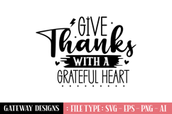 Give Thanks With A Grateful Heart svg design Product Image 1