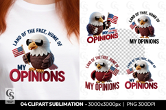 Funny Eagle Opinions Clipart Sublimation PNG Product Image 1