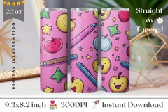 School Tumbler Wrap Design, Sweet Apples Tumbler Sublimation Product Image 1