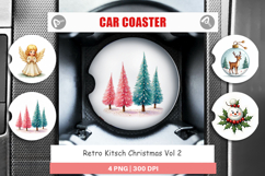 Retro Kitsch Christmas Car Coaster Product Image 1