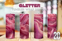 Liquid Waves Tumbler Wrap, Pink Glitter Tumbler Designs Product Image 1