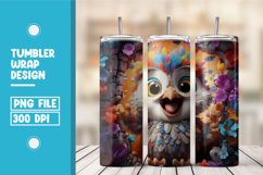 3D Owl Floral Tumbler Wrap Sublimation Product Image 1