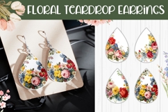 Watercolor Flowers Earring, Flower Teardrop Earring Designs Product Image 1
