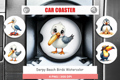 Derpy Beach Birds Car Coaster Product Image 1