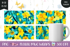 Narcissus Mug Designs, Flowers Mug Sublimation PNG Product Image 1