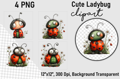Cute Ladybug Clipart PNG, Clipart PNG Product Image 1