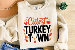 Cutest Turkey in Town Svg | Thanksgiving Svg | Shirt Svg Product Image 2