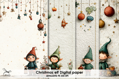 Christmas Elf digital paper, background clipart Product Image 1