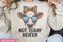 Not Today Heifer PNG, Highland Cow Sublimation PNG Product Image 1