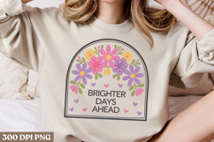 Brighter days ahead PNG, Vintage Flowers Sublimation PNG Product Image 2