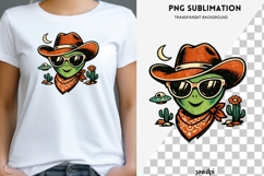 Alien Cowboy PNG | Retro Western UFO Clipart, Cute Space Product Image 1