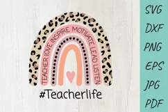 Teacher svg, School, Teacher Rainbow svg, Teacher life svg Product Image 1