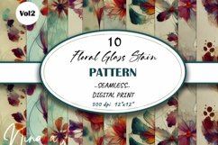 Broken Floral Glass Stains Seamless Digital Paper Volume 2 Product Image 1
