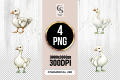 Watercolor White Duckling Clipart Sublimation PNG Product Image 1