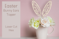 Easter bunny ears topper laser cut, Flower pot decoration Product Image 1