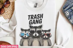 Trash gang PNG, Funny Raccoon Quotes Sublimation PNG Product Image 2