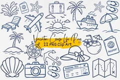 Minimalist Cruise Vacation Clipart Product Image 1