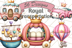 Royal Carriage &amp; Princess Vehicle PNG Clipart for Fairytales Product Image 1