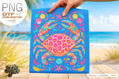 Floral Crab png, Coastal Summer Beach Design Product Image 2