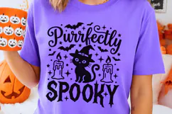 Purrfectly Spooky Svg, Halloween Witch Svg, Cat Witch Svg. Product Image 2