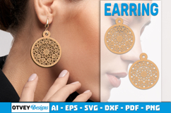 Mandala Earring Lasercut Product Image 2