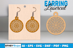 Mandala Earring Lasercut Product Image 1