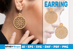 Mandala Earring Lasercut Product Image 2