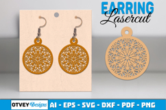Mandala Earring Lasercut Product Image 1