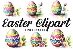 Easter Egg Clipart - Watercolor Transparent PNG Clip Art Product Image 1