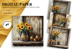 Sunflower Background Wallpaper Digital Paper Wall Art Product Image 1