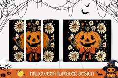 Retro Halloween Pumpkin Tumbler, Vintage Halloween Tumbler Product Image 1