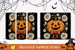 Retro Halloween Pumpkin Tumbler, Vintage Halloween Tumbler Product Image 1
