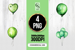 Green Balloon Clipart Sublimation PNG Product Image 1