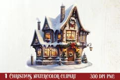 Fairy Christmas House Sublimation Clipart, Fairy Christmas Product Image 1