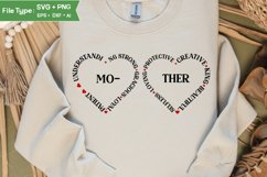 Mom Mothers Day SVG Mother SVG Dual Heart Mom Tshirt Design Product Image 1