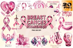 Hope &amp; Strength Breast Cancer Awareness Quotes PNG Pack Product Image 1