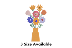 Floral Vase Bouquet Three Size Embroidery Design Product Image 1