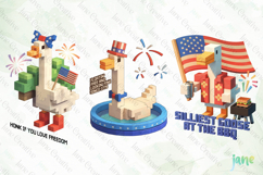 Blocky-Style 4th of July Goose PNG Product Image 1