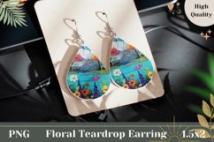 Art Flowers Teardrop Earrings, Floral Earrings Design Product Image 1
