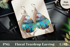 Art Flowers Teardrop Earrings, Floral Earrings Design Product Image 1