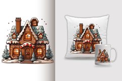 Christmas Gingerbread House Clipart SVG PNG Bundle Product Image 5