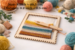 Small frame weaving loom 4 sided digital file 8 inch 20 cm Product Image 1