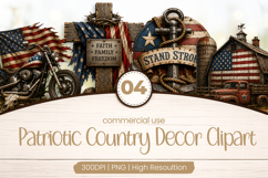 Patriotic Country Decor Clipart PNG Product Image 1