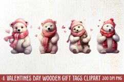 Valentines Day Bear Sublimation Clipart, Valentines Day PNG Product Image 1